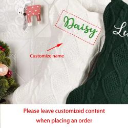 Custom Bone Christmas Stocking Dog Bone Knitted Christmas Stocking with Name Bone Holiday Stocking for Dog Santa Sack Kid Gift