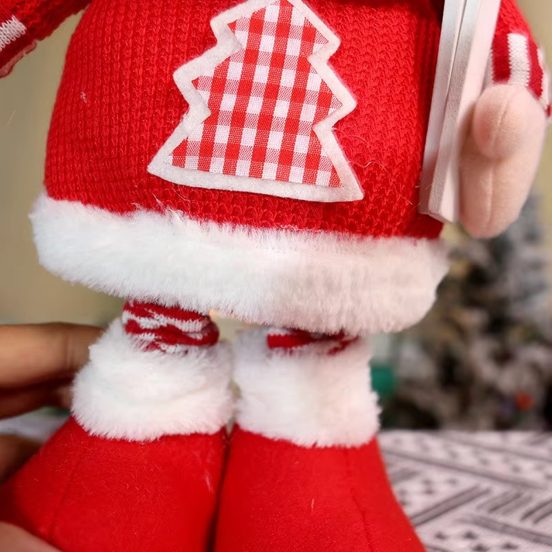 Telescopic Christmas Doll Knitted Elderly Man Snowman Elk Ornament Cartoon Telescopic Christmas Decoration
