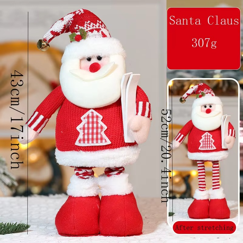 Telescopic Christmas Doll Knitted Elderly Man Snowman Elk Ornament Cartoon Telescopic Christmas Decoration