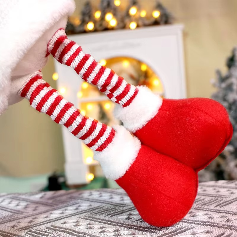 Telescopic Christmas Doll Knitted Elderly Man Snowman Elk Ornament Cartoon Telescopic Christmas Decoration