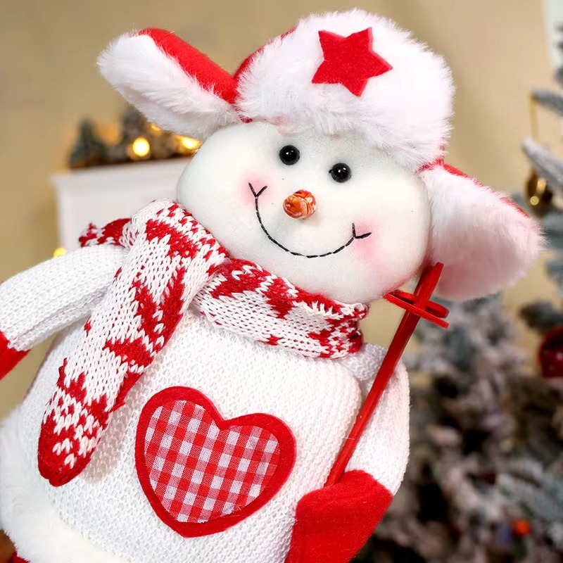 Telescopic Christmas Doll Knitted Elderly Man Snowman Elk Ornament Cartoon Telescopic Christmas Decoration