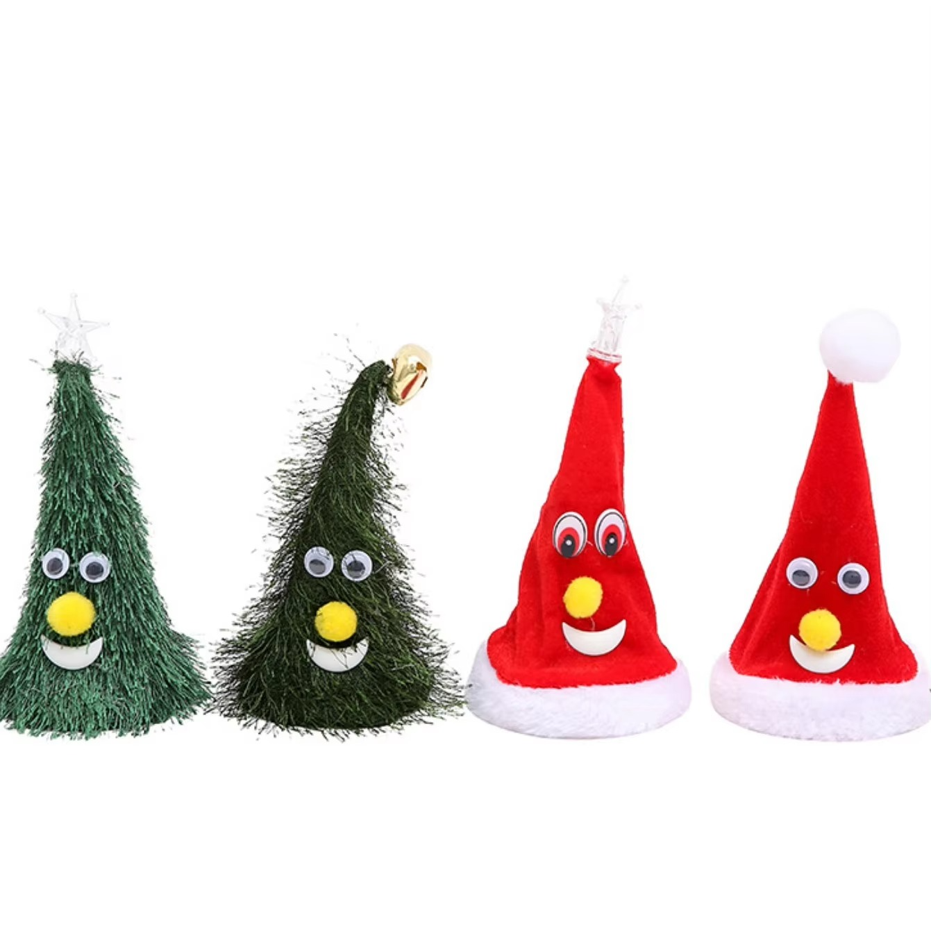 New Electric Christmas Hat Music Toy 6-inch Swinging Bell Twist Dance Lamp Tree Funny Creative Surprise Party Prop Santa Claus