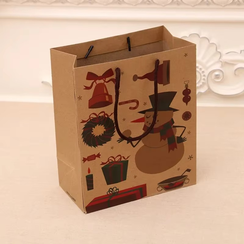 2022 New Year Christmas Candy Box Gift Bags Kids Favors Bag Snowflake Xmas Tree Plastic Packing Bag Noel Decor