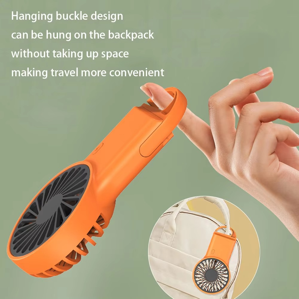 1PCS 3 Speed High Wind Creative Mini Handheld Small Fan USB Charging Portable Desktop Office Travel Pocket Fan hangable buckle