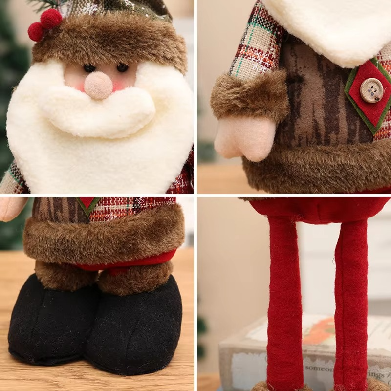 1PCS Christmas Ornaments Reindeer Snowman Santa Claus Standing Stretchable Leg Dolls Home Christmas Decoration Navidad Gift 2026