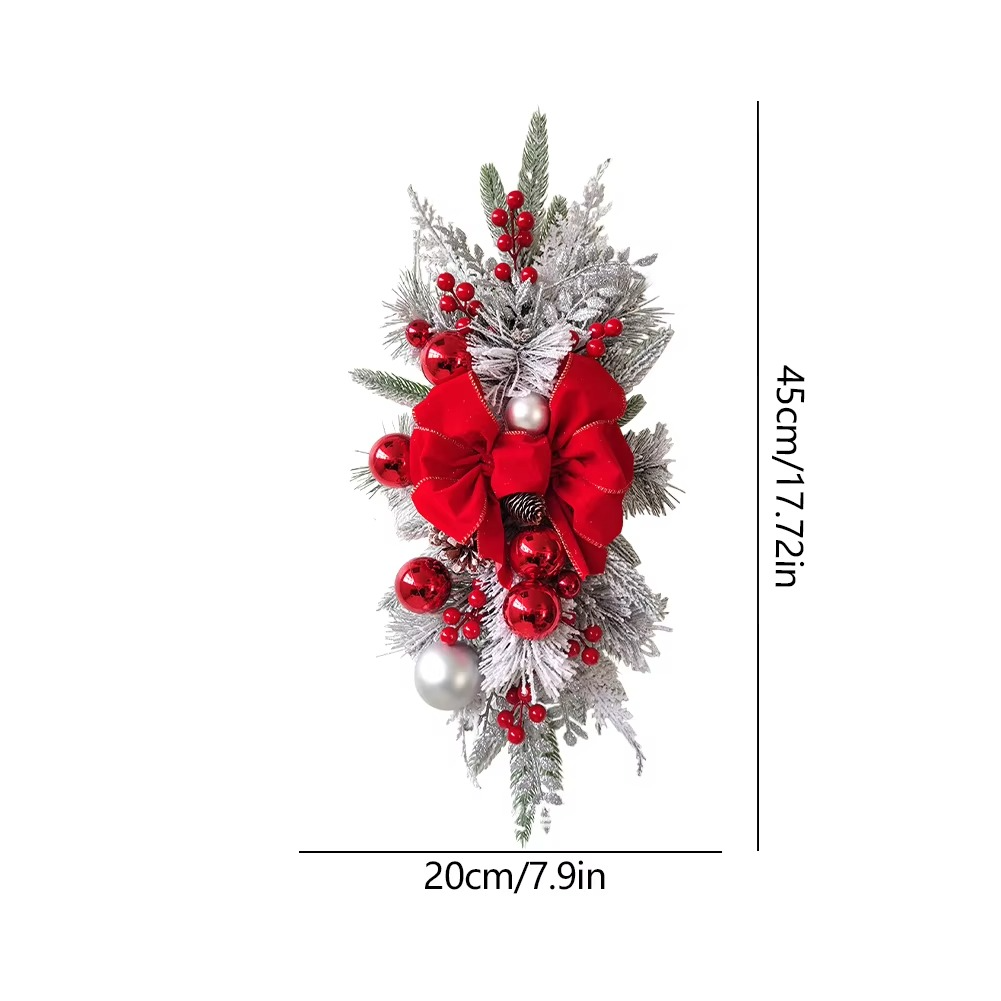 45CM Christmas Wreath Pendant without/with Light Atmosphere Decorative Garland Home Door Window Stairs Decoration Party Supplies