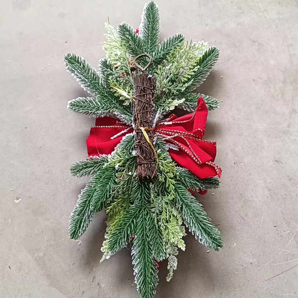 45CM Christmas Wreath Pendant without/with Light Atmosphere Decorative Garland Home Door Window Stairs Decoration Party Supplies