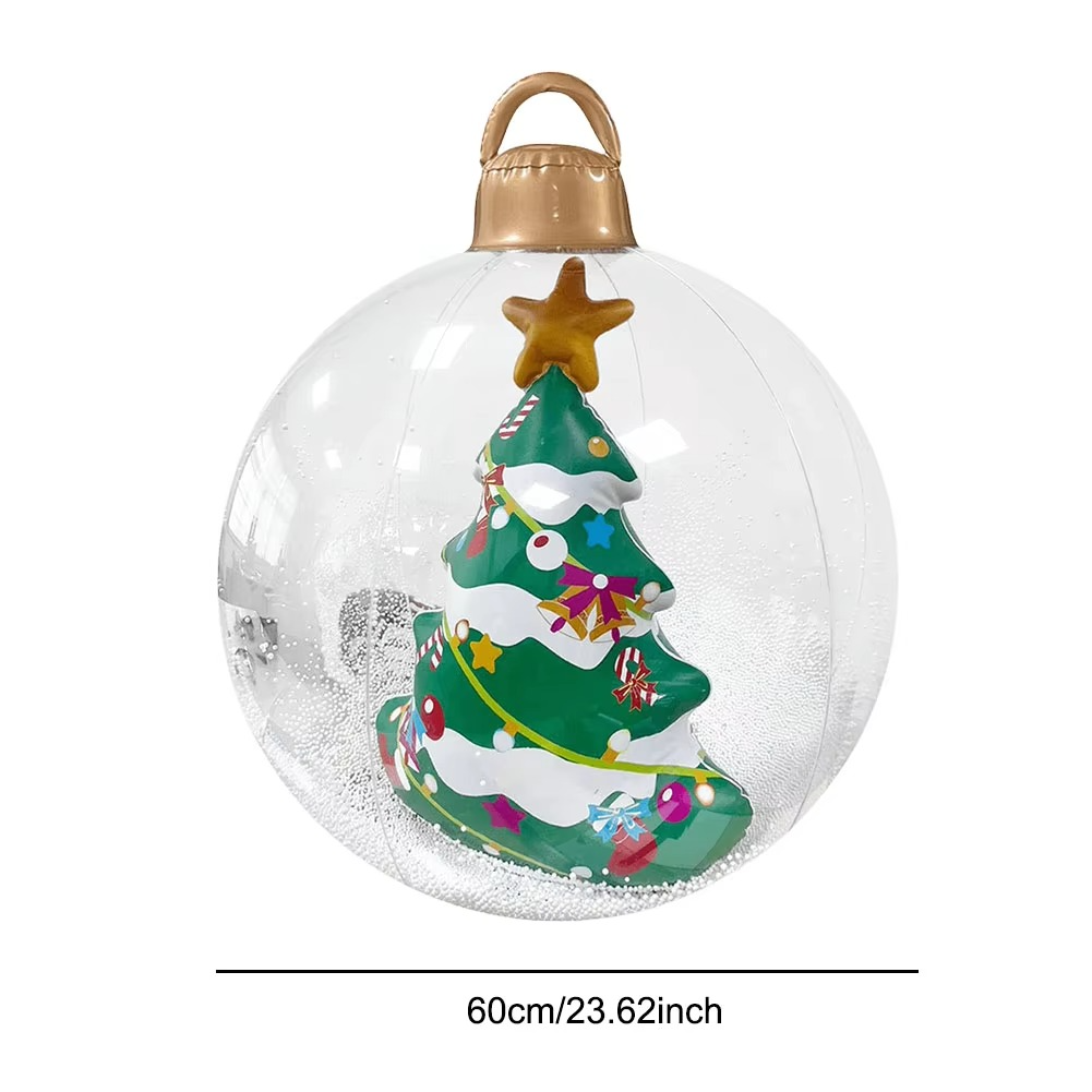 Outdoor Christmas Inflatable Decorated Ball PVC Giant Big Large Balls Xmas Tree Decorations Toy Ball with Light and Remote