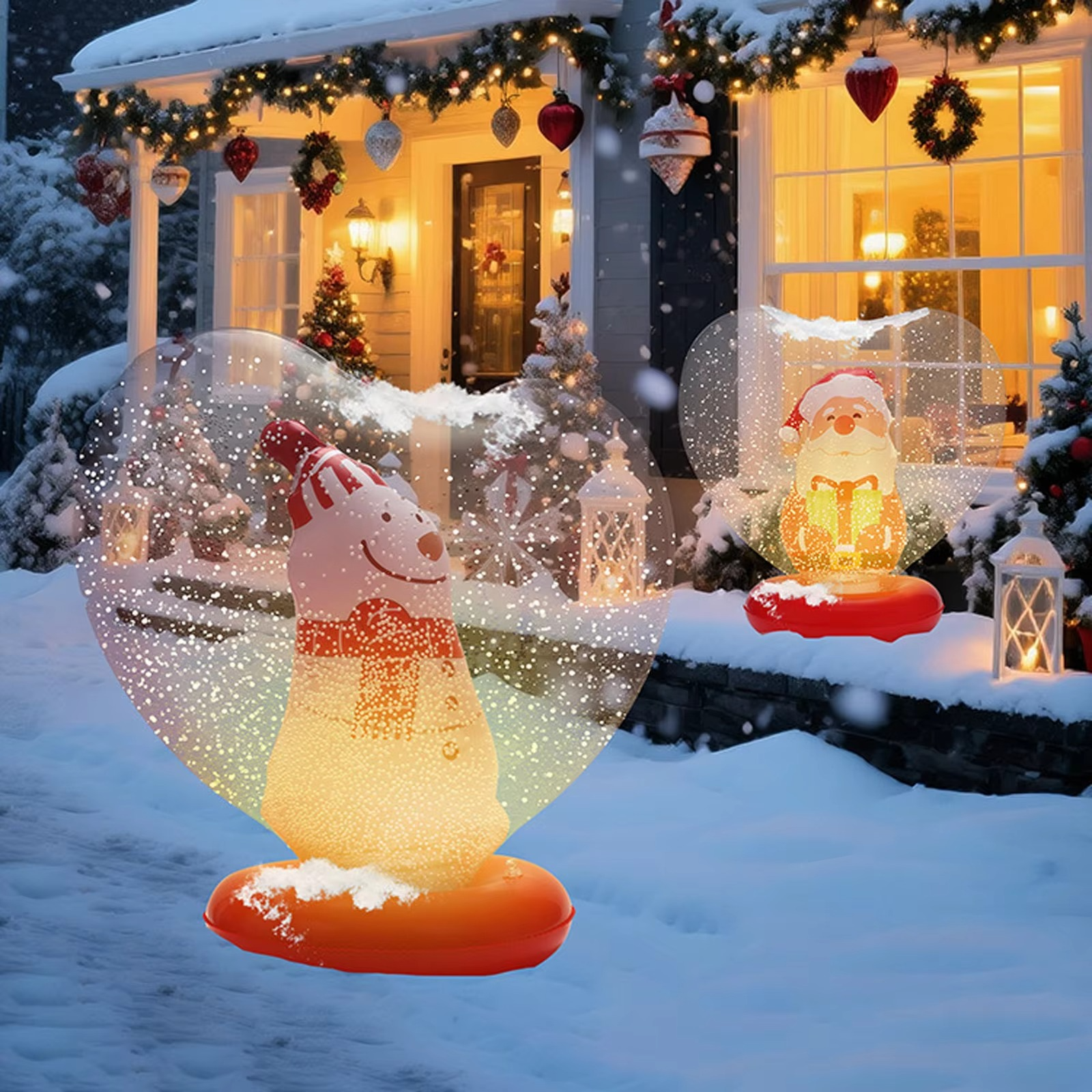 Inflatable Christmas Decoration Ball Light Up PVC Inflatable Christmas Ball Outdoor Garden Courtyard Inflatable Christmas Balls