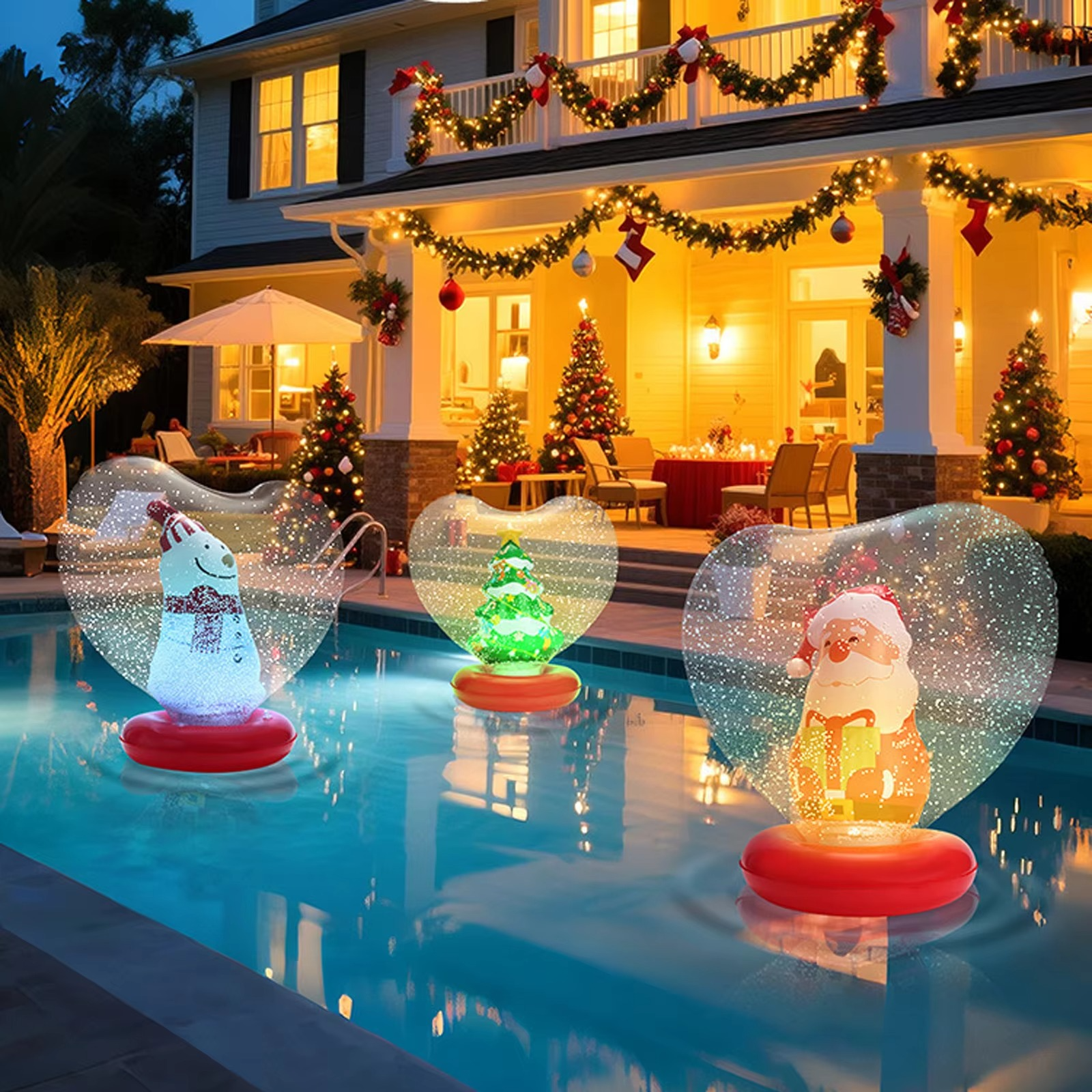 Inflatable Christmas Decoration Ball Light Up PVC Inflatable Christmas Ball Outdoor Garden Courtyard Inflatable Christmas Balls