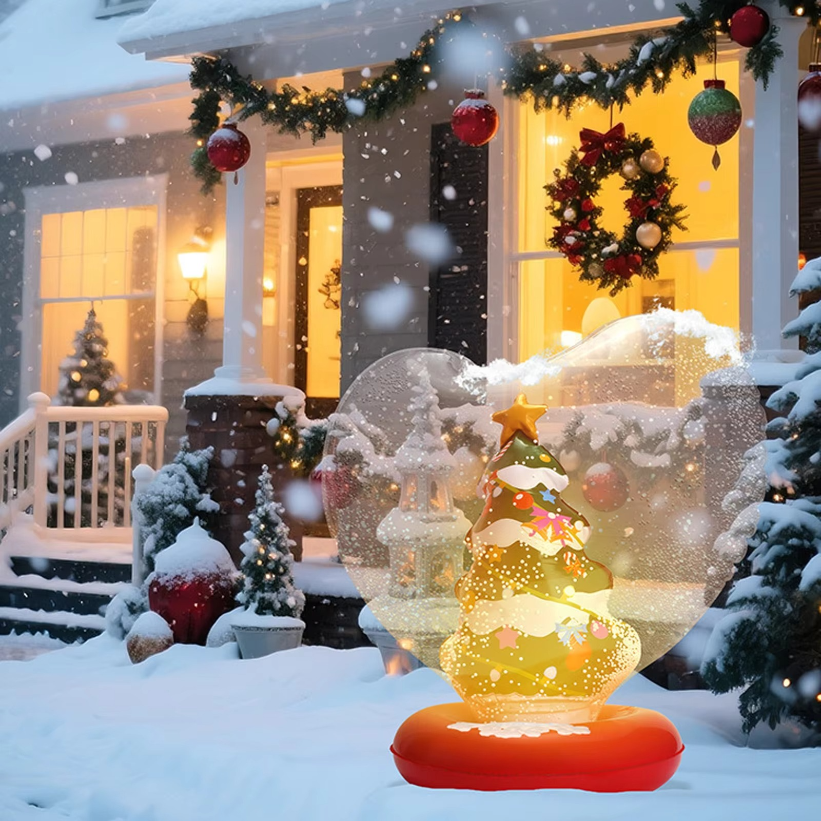 Inflatable Christmas Decoration Ball Light Up PVC Inflatable Christmas Ball Outdoor Garden Courtyard Inflatable Christmas Balls