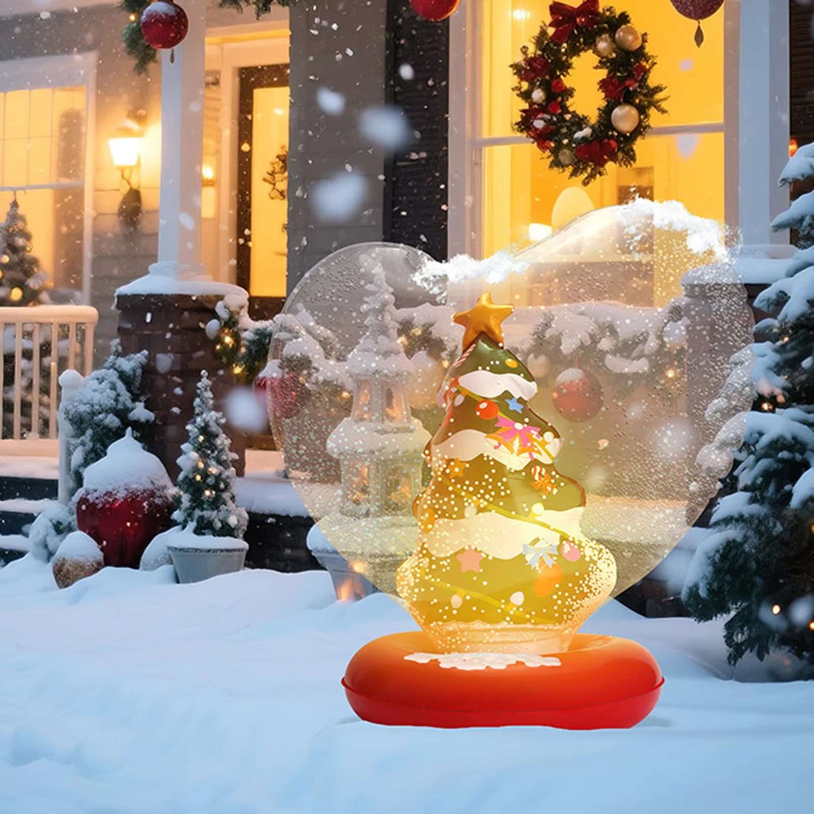 Inflatable Christmas Decoration Ball Light Up PVC Inflatable Christmas Ball Outdoor Garden Courtyard Inflatable Christmas Balls