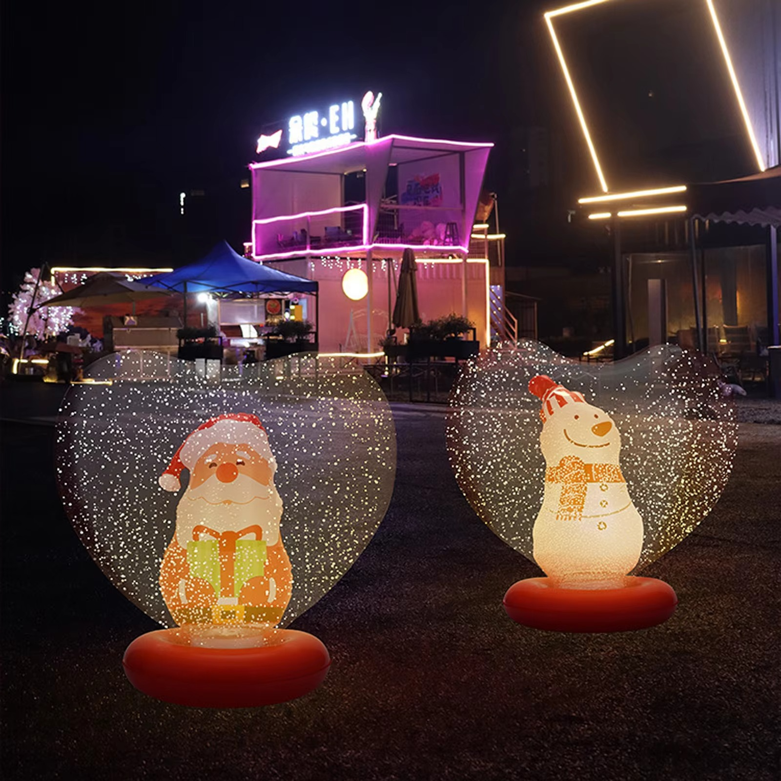 Inflatable Christmas Decoration Ball Light Up PVC Inflatable Christmas Ball Outdoor Garden Courtyard Inflatable Christmas Balls