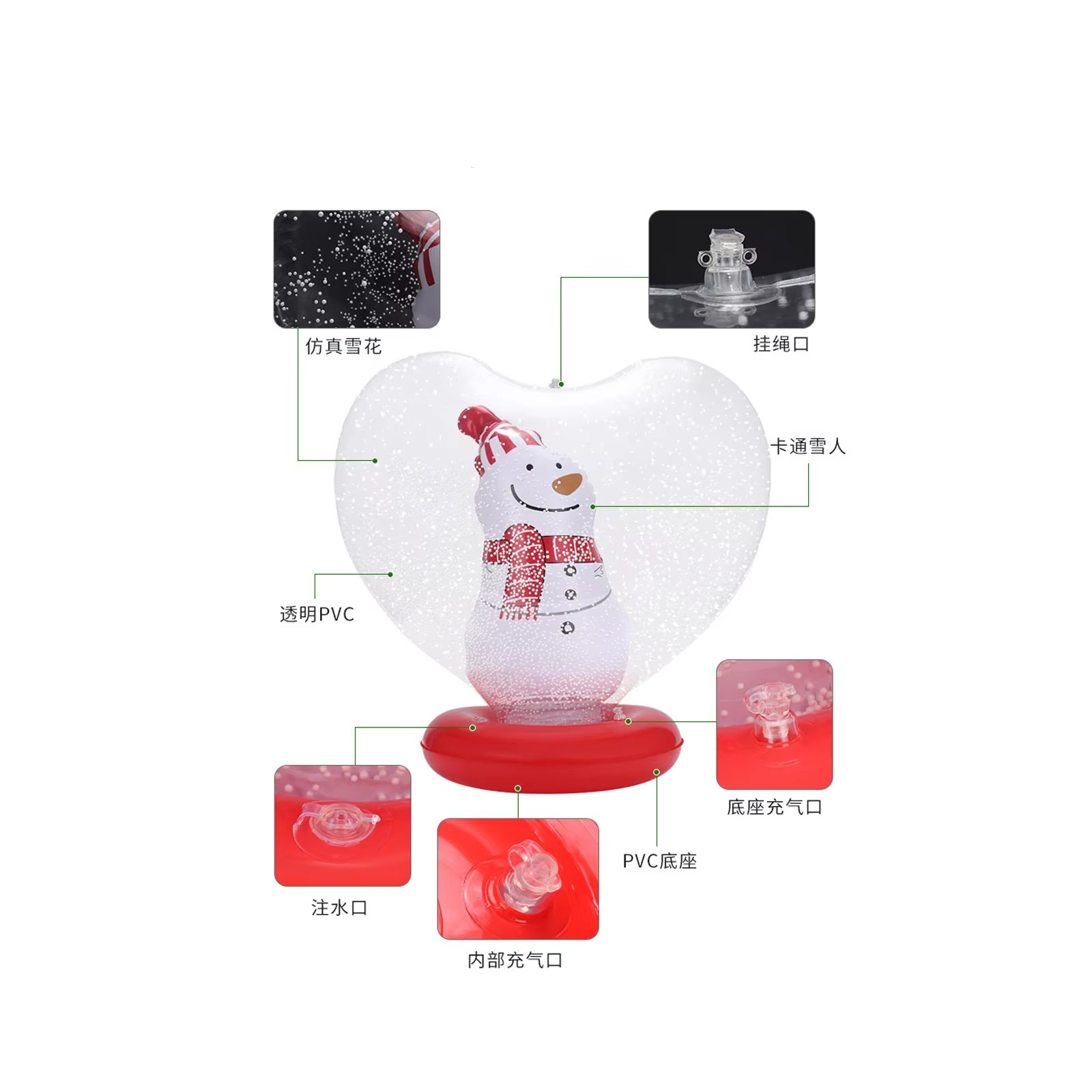 Inflatable Christmas Decoration Ball Light Up PVC Inflatable Christmas Ball Outdoor Garden Courtyard Inflatable Christmas Balls