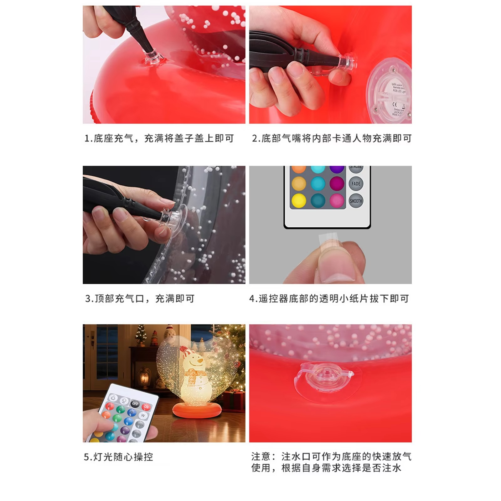 Inflatable Christmas Decoration Ball Light Up PVC Inflatable Christmas Ball Outdoor Garden Courtyard Inflatable Christmas Balls