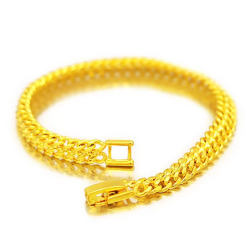 Japan and South Korea fashion 24K real gold women's thin bracelet 999 gold simple generous centipede bracelet