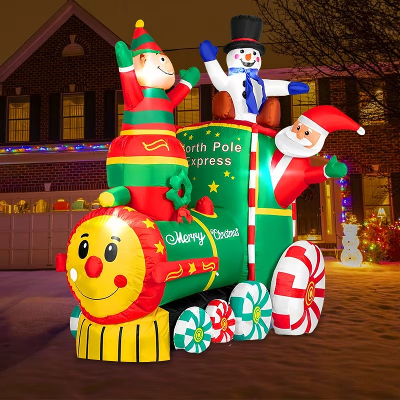 6FT Christmas Decoration Inflatable Toys Xmas Tree with LED Light Outdoro Toys Inflatable Model Festival Party Scene Decor Gift