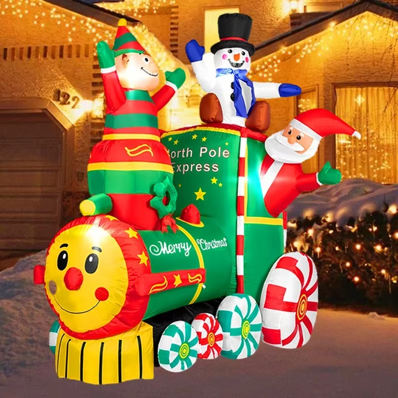 6FT Christmas Decoration Inflatable Toys Xmas Tree with LED Light Outdoro Toys Inflatable Model Festival Party Scene Decor Gift