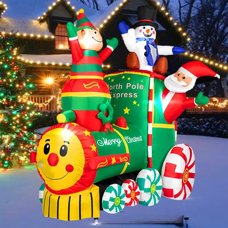 6FT Christmas Decoration Inflatable Toys Xmas Tree with LED Light Outdoro Toys Inflatable Model Festival Party Scene Decor Gift