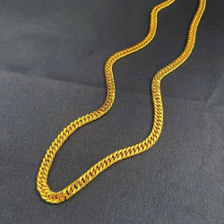 Luxurious 9999 24K real gold horsewhip Boss necklace, fashionable and versatile men's and women's jewelry, gift accessories