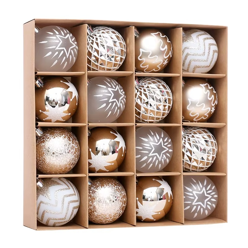 16pcs 6cm Champagne Gold Christmas Balls Xmas Tree Hanging Ornaments Ball Pendants Home Party Christmas Decoration 2026 New Year