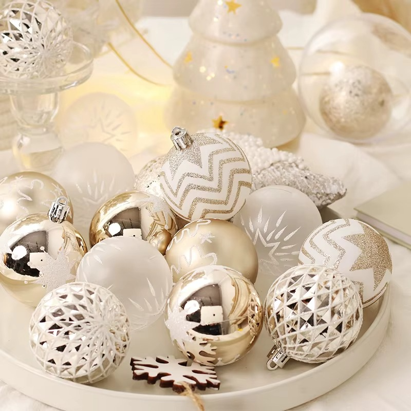 16pcs 6cm Champagne Gold Christmas Balls Xmas Tree Hanging Ornaments Ball Pendants Home Party Christmas Decoration 2026 New Year