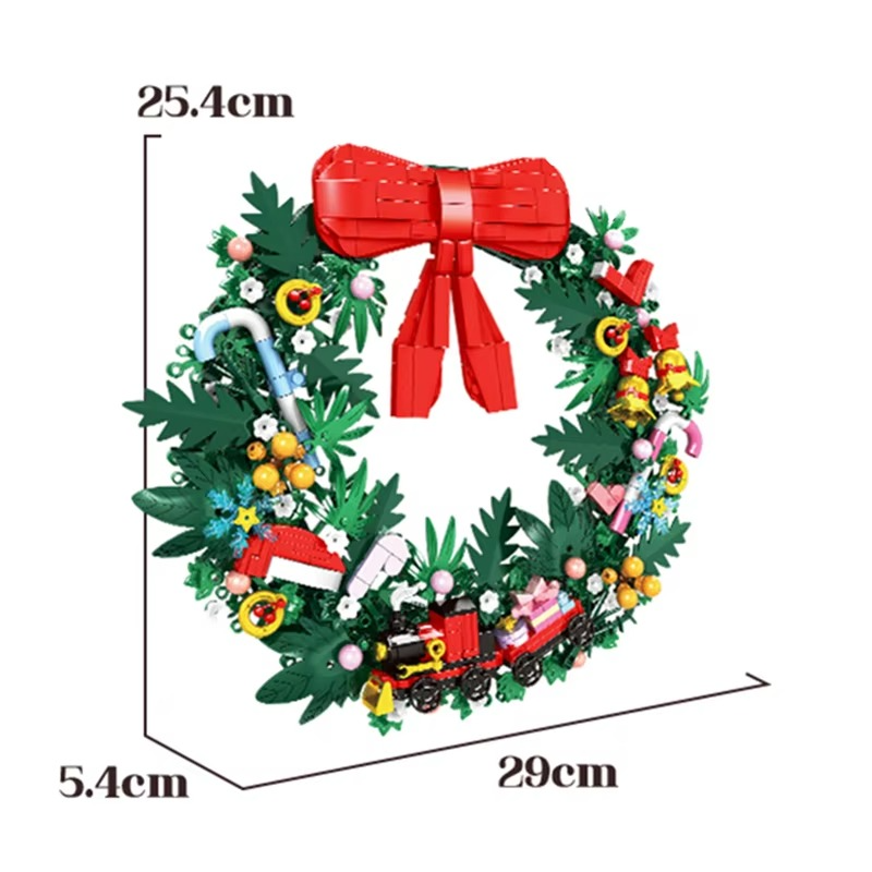 Christmas Wreath Building Blocks Xmas Tree Decor Bricks Set Toys For Children Kids Gift