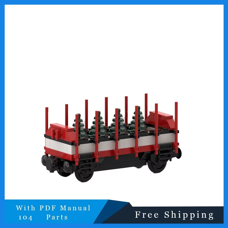 104 Parts Creative Holiday Train Tree Car Model Technology MOC Building Block Bricks DIY Educational Toy Birthday Christmas Gift