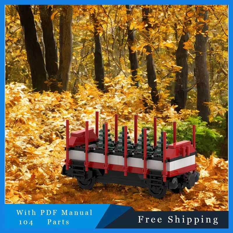 104 Parts Creative Holiday Train Tree Car Model Technology MOC Building Block Bricks DIY Educational Toy Birthday Christmas Gift