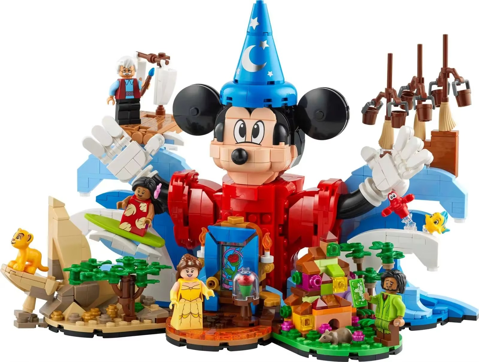 Hot Toys 20241103 PCS New Magic of Disney Legoing 21352 for Aged Birthday Christmas Gift Mickey Mouse in His Sorcerer’s