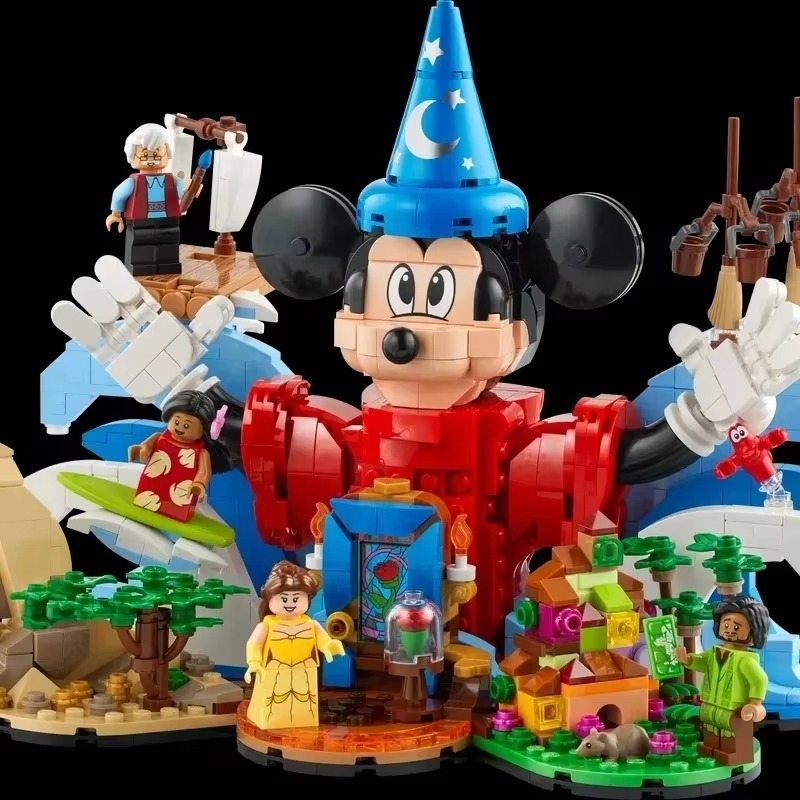 Miniso Disney 1103 PCS New Magic of Disney Legoing 21352 for Aged Birthday Christmas Gift Mickey Mouse in His Sorcerer’s