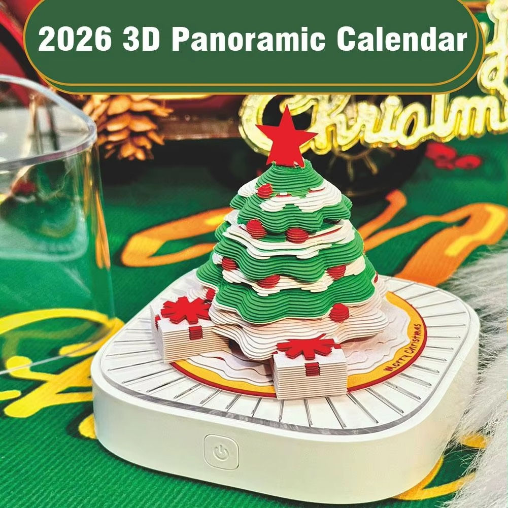 Christmas Decoration Ornaments Christmas Tree 3D Memo Pad Birthday Gifts Notepad Calendar 2026 For Kids New Year Home Decor