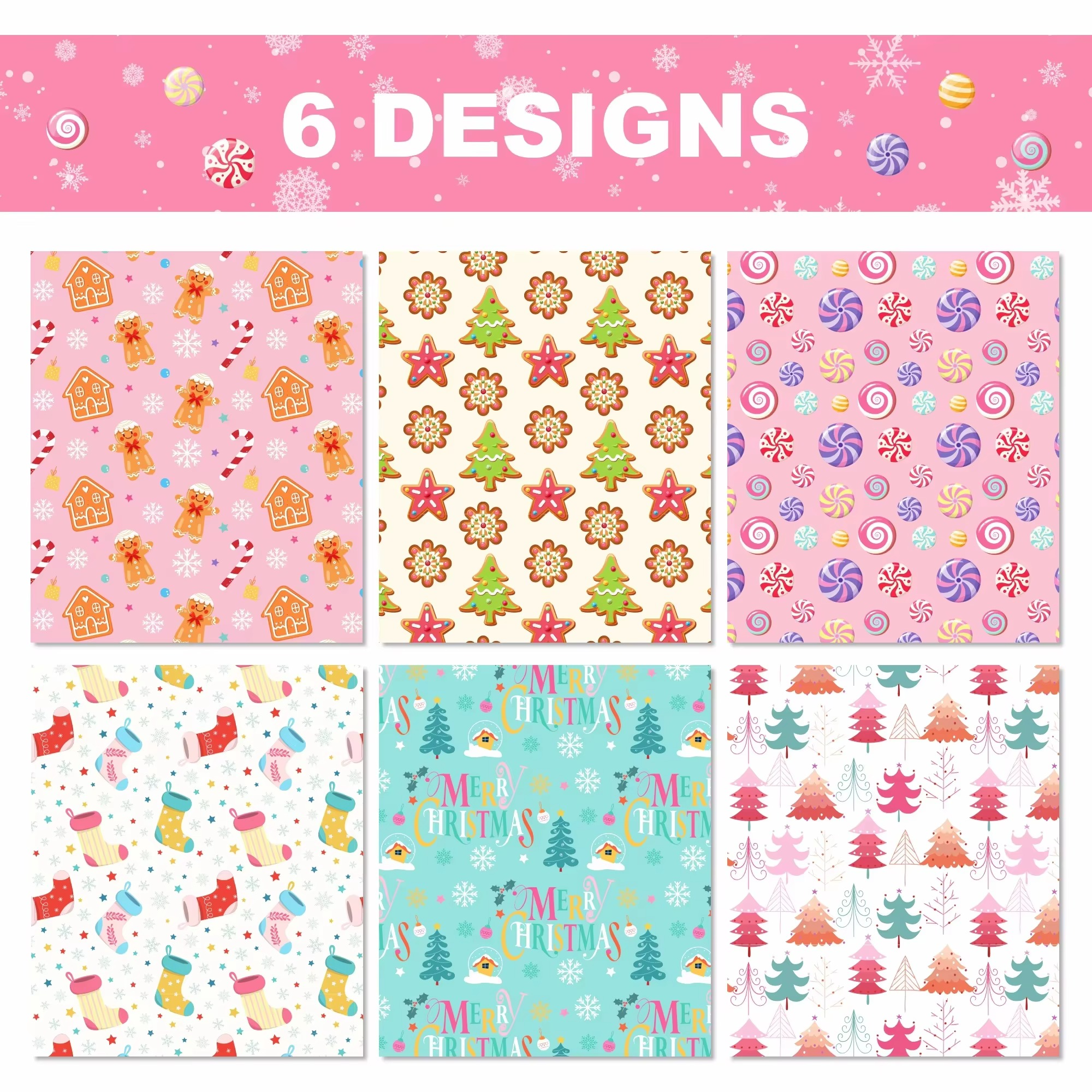 12pcs Candy Gingerbread Man Socks Theme Wrapping Material Paper Christmas Baby Shower Party Gifts Kids Gift Packing Craft Papers
