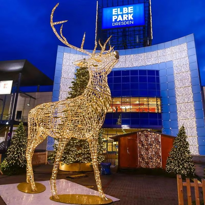 Custom. high quality Xmas reindeer led magic color lights for outdoor project led 3D motif deer