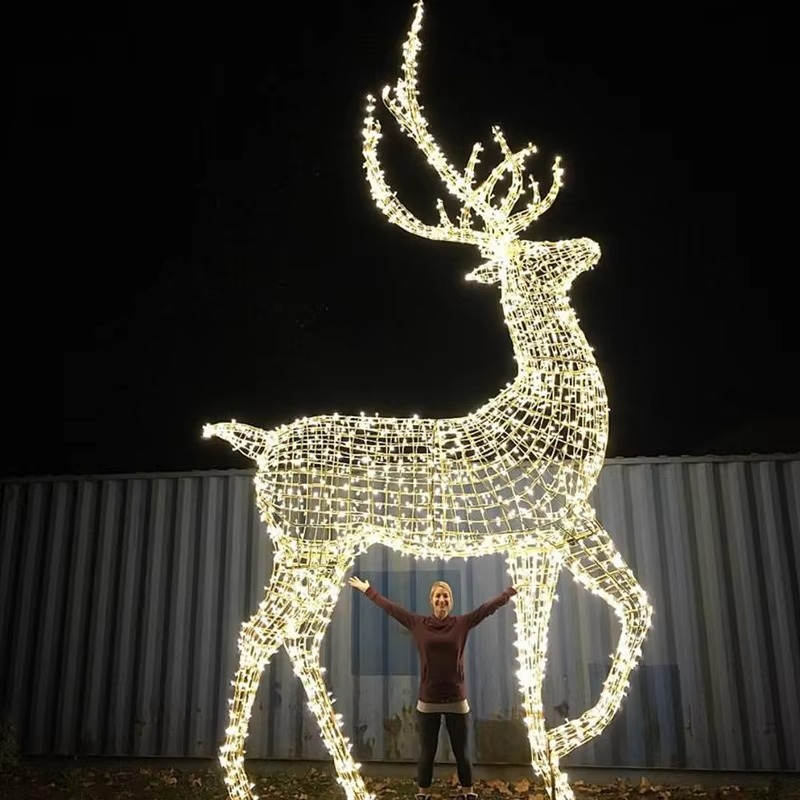 Custom. high quality Xmas reindeer led magic color lights for outdoor project led 3D motif deer