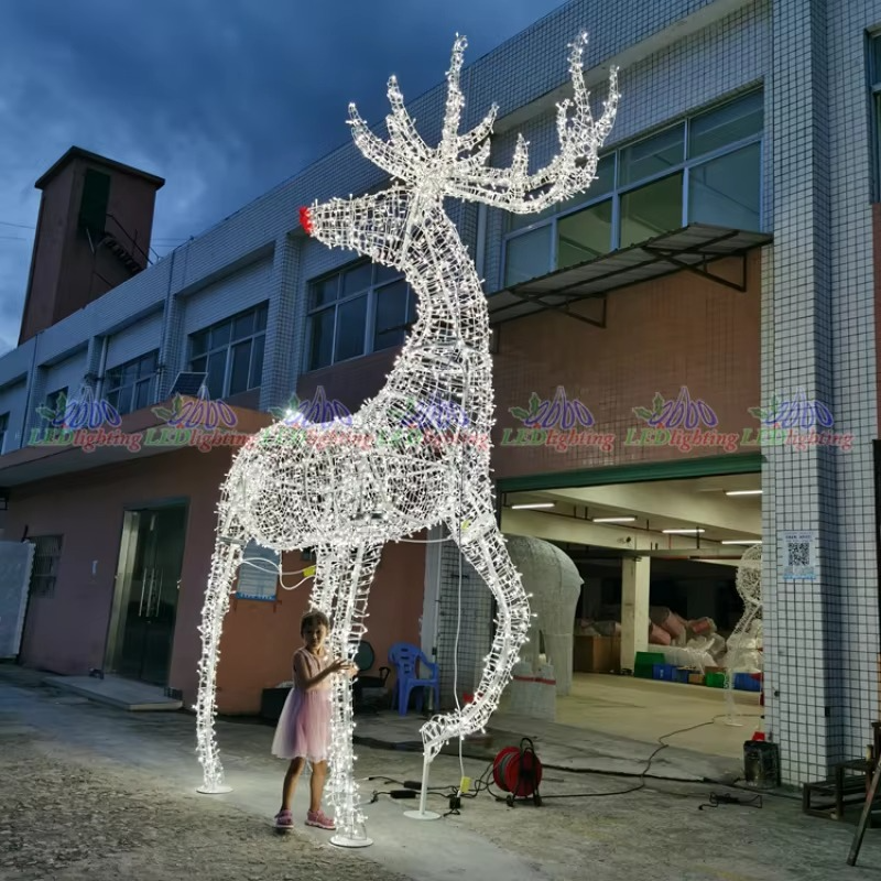 Custom. high quality Xmas reindeer led magic color lights for outdoor project led 3D motif deer