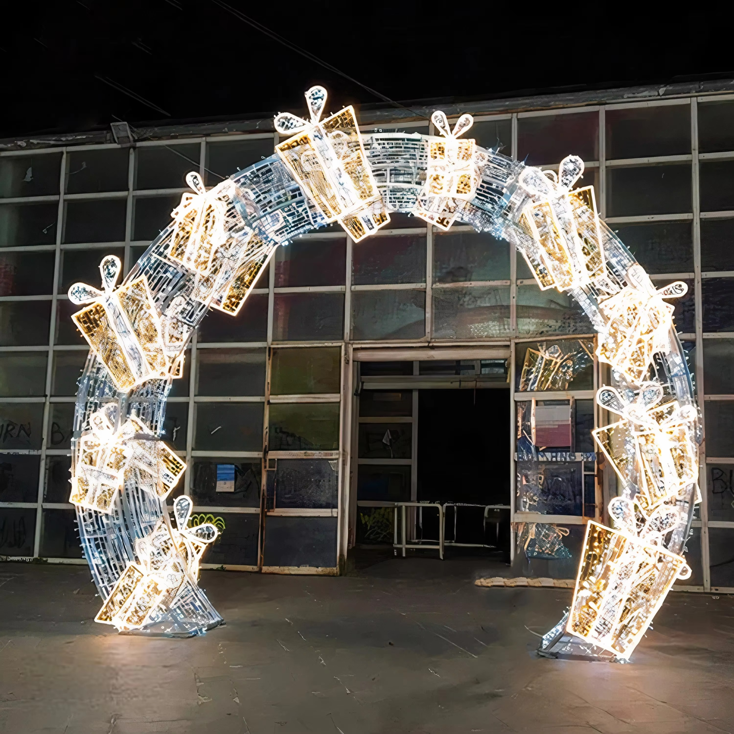 IP65 High Brightness 3D Motif LED Lighting Waterproof Christmas Arch Light for Home Decorations Landscape Celebrations Halloween
