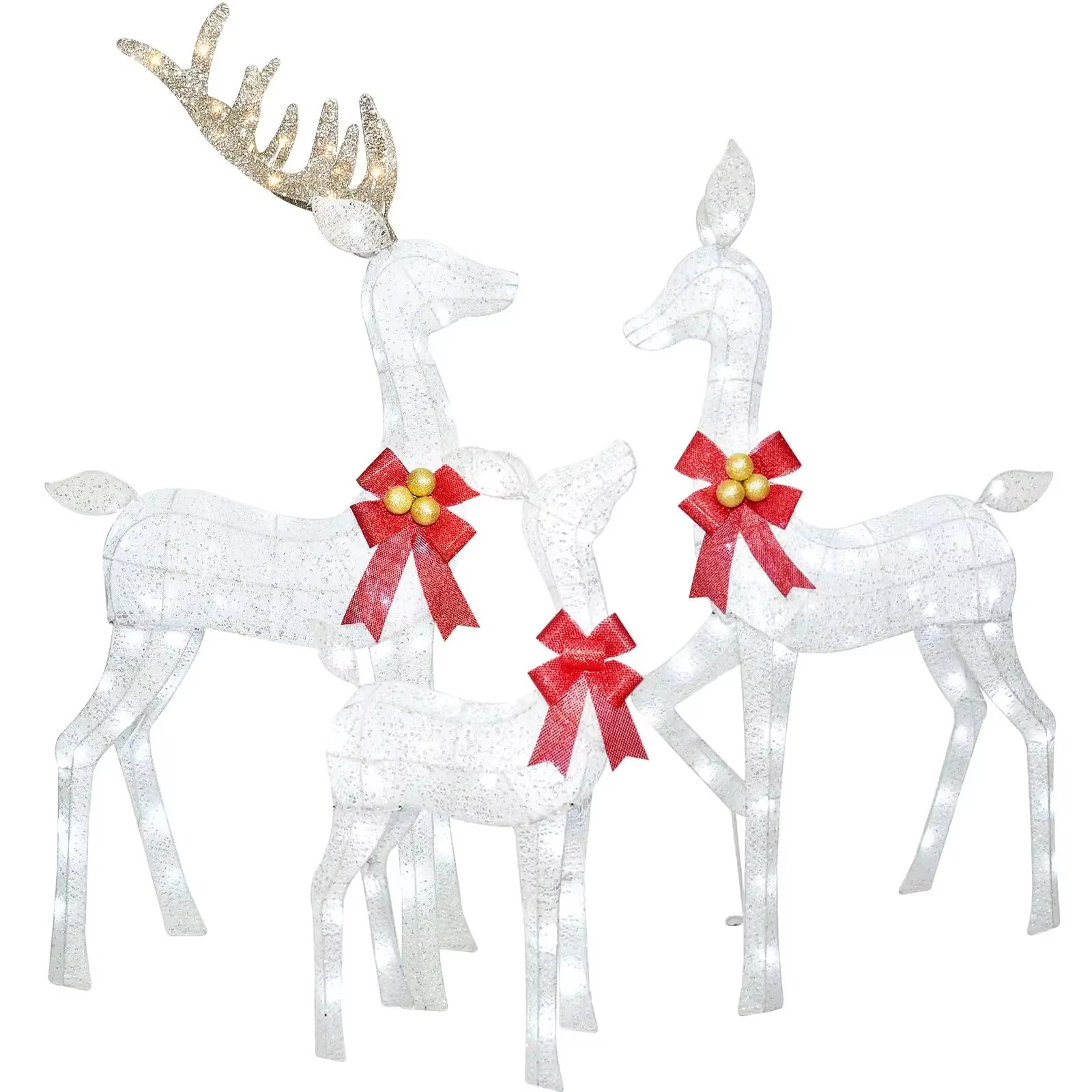 Navidad 3D life size large giant reindeer Christmas led motif lights outdoor Christmas village yard garden decorations