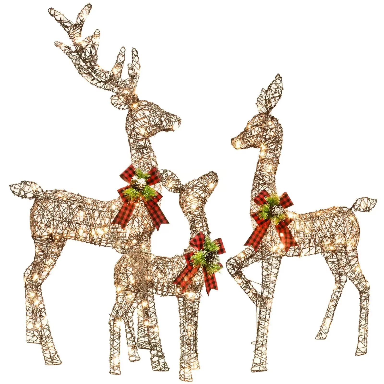 Navidad 3D life size large giant reindeer Christmas led motif lights outdoor Christmas village yard garden decorations
