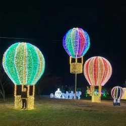 IP65 Outdoor LED Christmas Lights with Hot Air Balloon 3D Motif for Wedding Shopping Mall & Street Decorations during Halloween