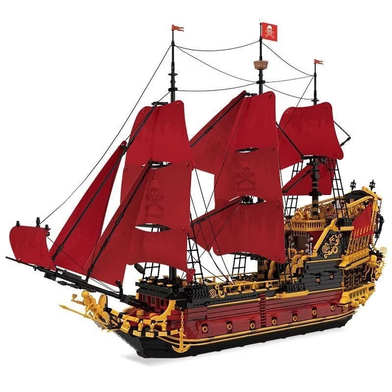 Reobrix 66049 Queen Anne’s Revenge Caribbean Pirate Ship Assembly Model Toy Christmas Gift for Kids and Adults