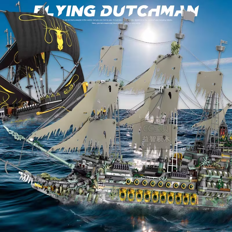 5865PCS The Flying Dutchman Pirate Ship Building Blocks Ghost Ship Model Bricks Assembling DIY Toys for Kids Christmas Birthday Gifts