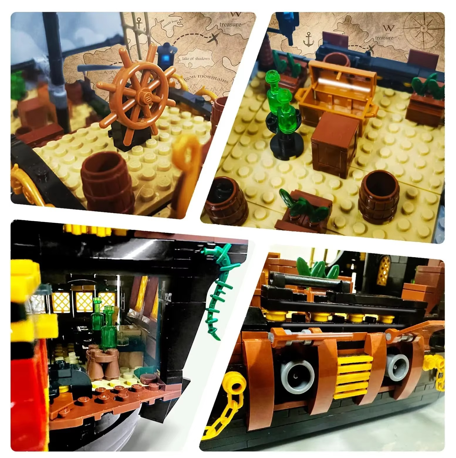 1328STK DIY Pirate Ship Building Blocks Bricks Assembly Adventure Model Toys Children's Educational Toys Set Christmas Birthday Gifts