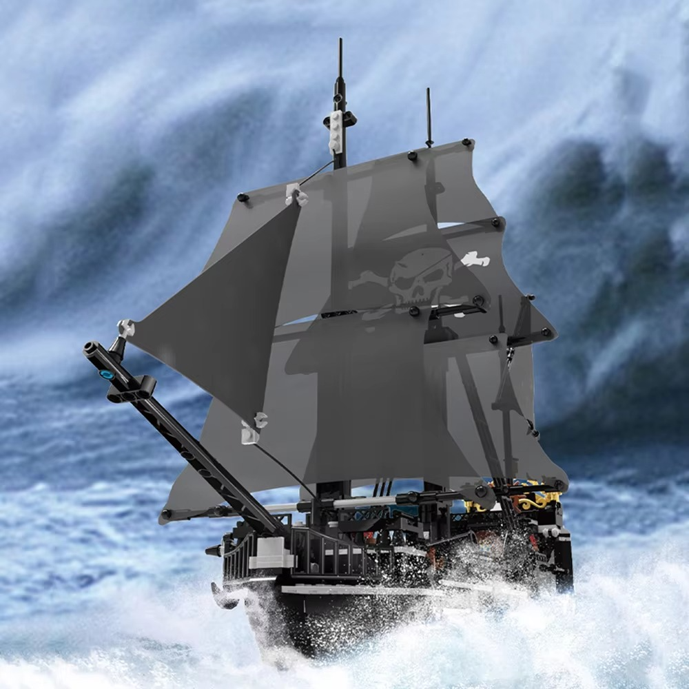 Idea Movie Vehicle Mini Block Black Sorcerer Caribbean Pirate Ship Model Sets Building Bricks Construction Toys Christmas Gifts