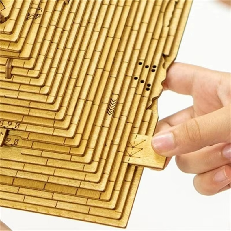 Quest Pyramid Wooden 3D Puzzle Box With Secret Compartment High Difficulty IQ Games Brain Teaser For Adults Kids Christmas Birthday Gifts