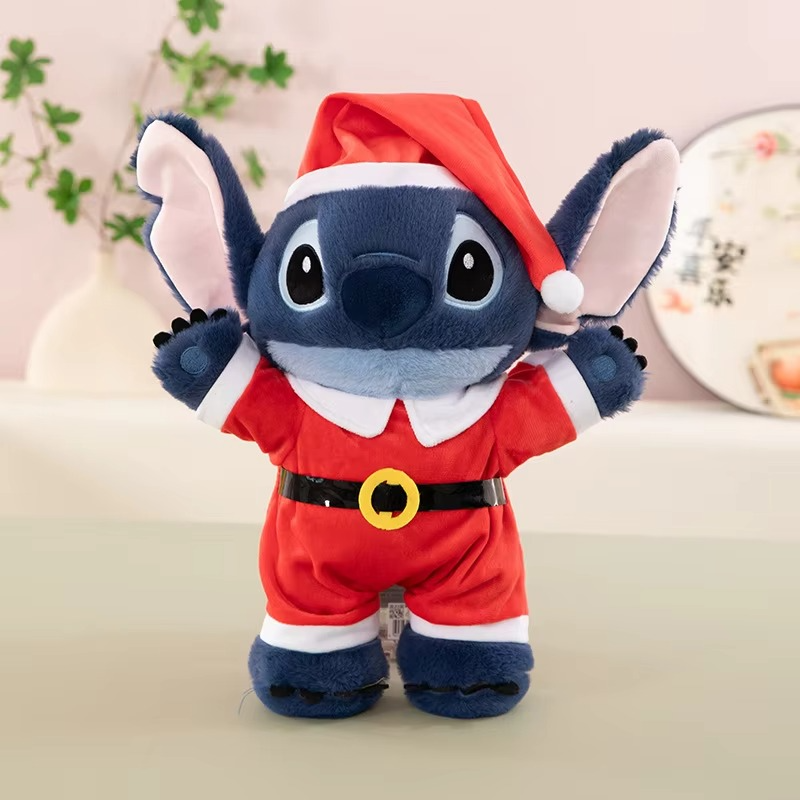 40CM Lilo and Stitch Xmas Disney Plush Toys Cartoon Anime Stuffed Kawaii Halloween Soft Stich Doll Plushie Kids Birthday Gifts