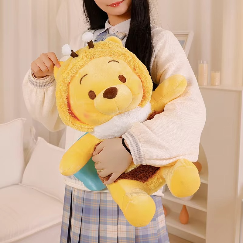 Winnie The Pooh Bee Plush Toys Pillow Decoration Anime Bear Stuffed Doll Cartoon Kids Disney Birthday Xmas Gifts