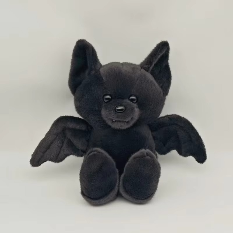 2025 New Build Bear Posable Bat Soft Plush Toy Cute Pet Animals Doll Birthday Halloween Christmas Gifts