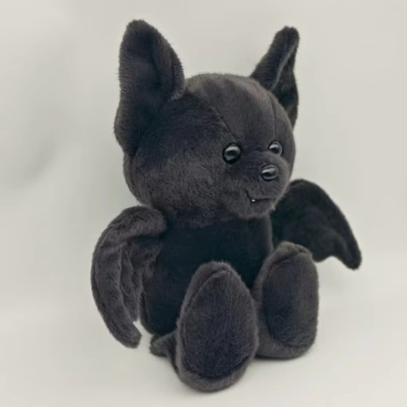 2025 New Build Bear Posable Bat Soft Plush Toy Cute Pet Animals Doll Birthday Halloween Christmas Gifts