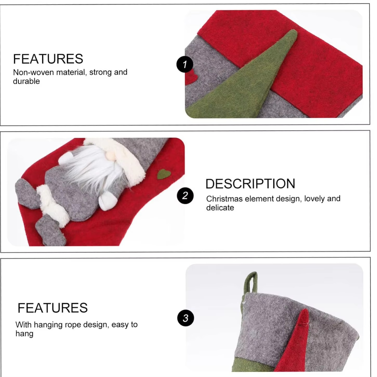 18" Large Faceless Gnomes Old Man Xmas Stocking Decor,Christmas Party Fireplace Family Hanging Stocking Decoration Kids Gift Bag